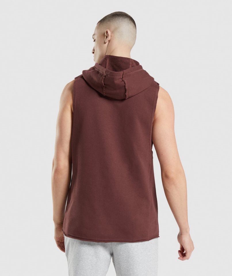 Men's Gymshark Legacy Drop Arm Hoodie Brown | NZ 7YGXTP